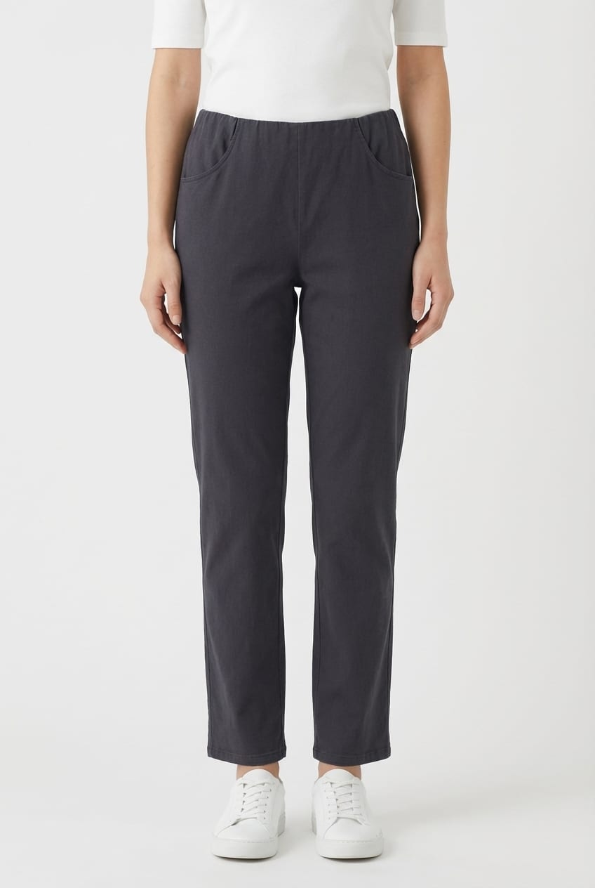 Trousers 6529 - Cotton lyocell moleskin with stretch - 490NAVY - 10260710529