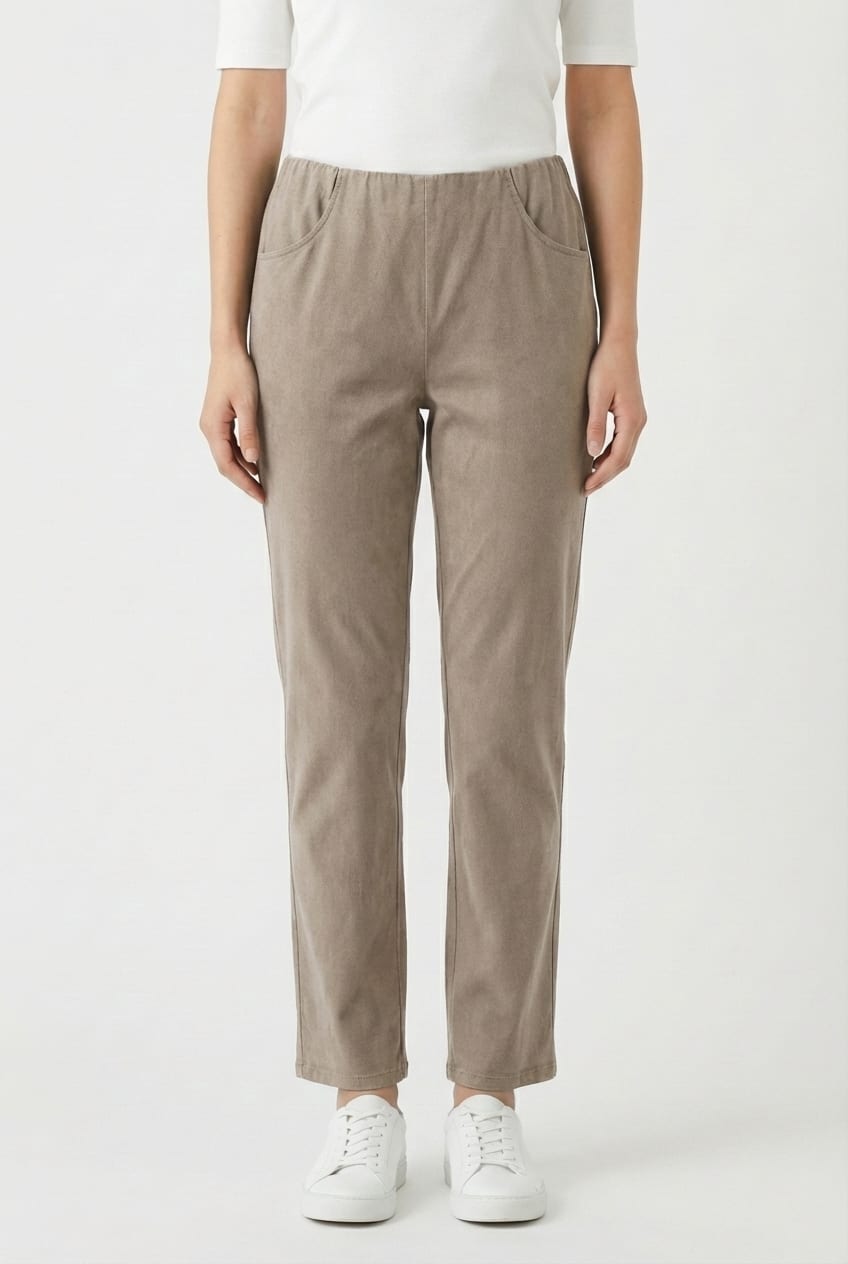 Trousers 6529 - Cotton lyocell moleskin with stretch - 832INCENSE - 10260710529