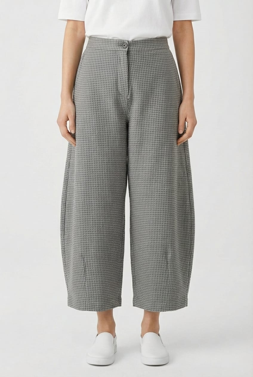 Trousers 6530 - Dobby cotton check - 120ECRU - 10260710530