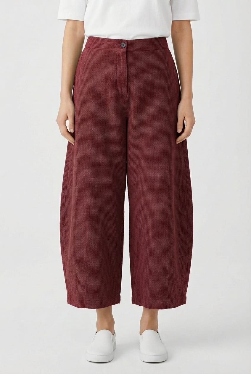Trousers 6530 - Dobby cotton check - 360SYRAH - 10260710530
