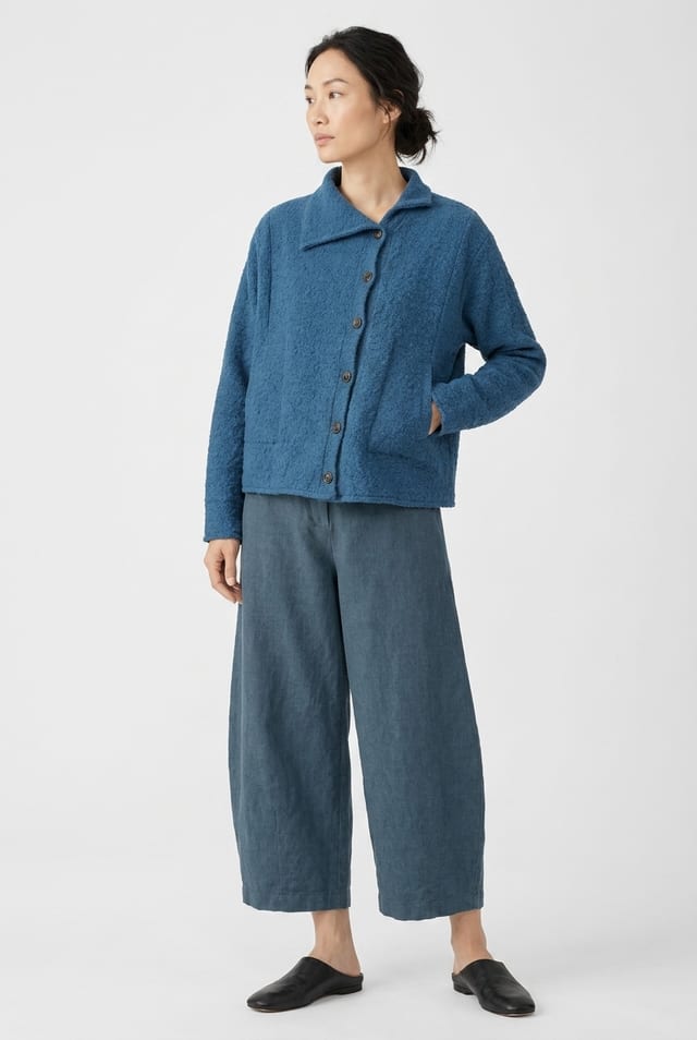 Trousers 6530 - Dobby cotton check - 450LAKE - 10260710530