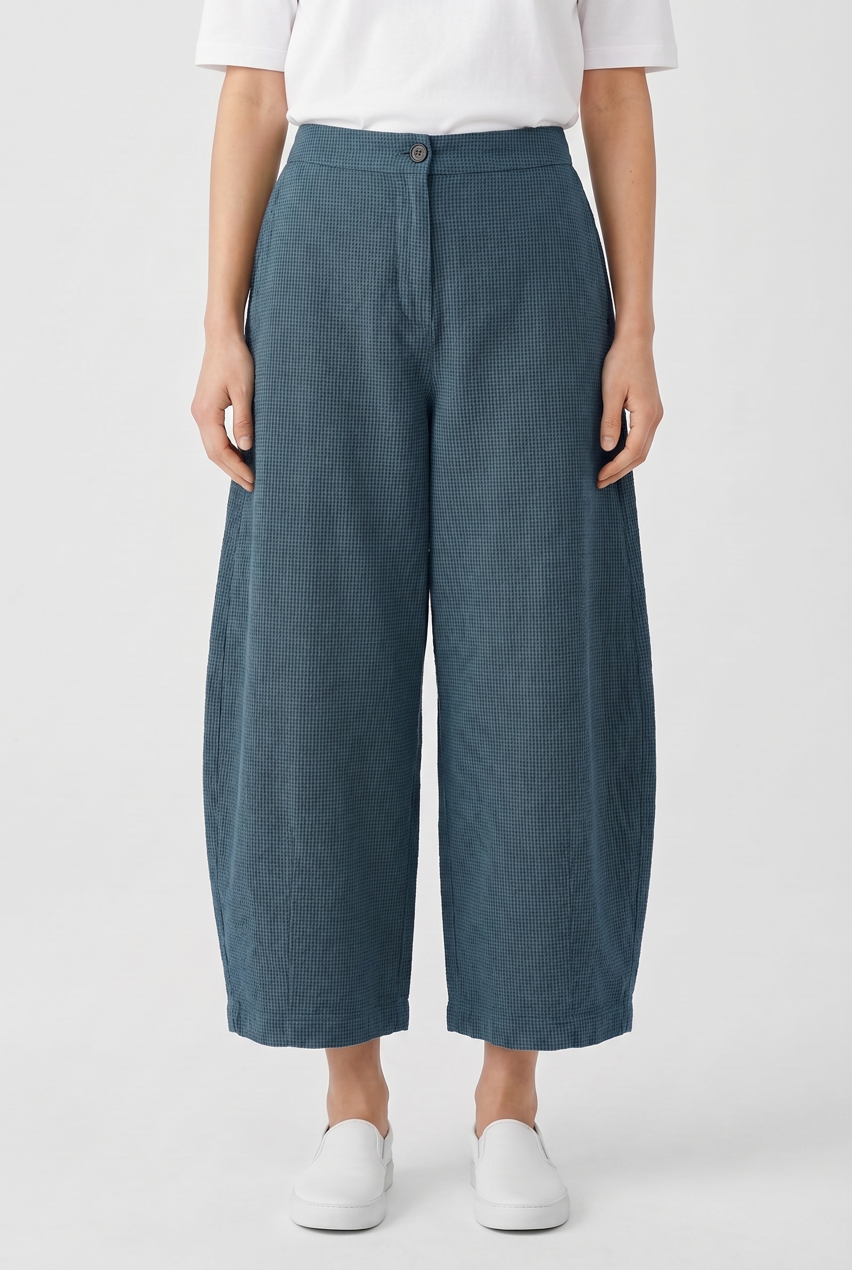 Trousers 6530 450LAKE Dobby cotton check