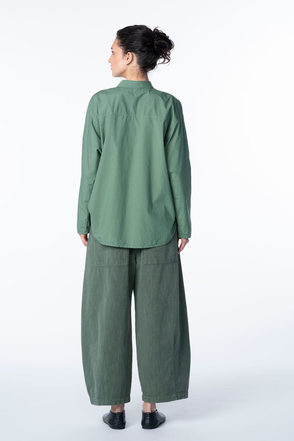 Trousers 6530 - Dobby cotton check - 640MYRTLE - 10260710530