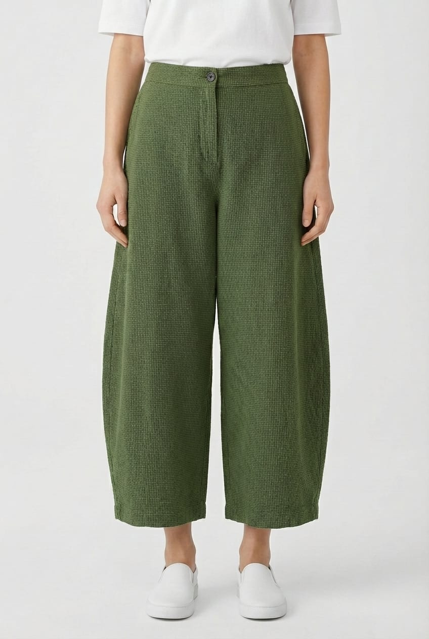 Trousers 6530 - Dobby cotton check - 660GREEN - 10260710530