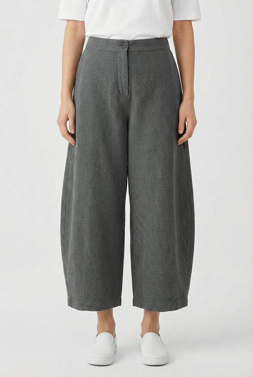 Trousers 6530 - Dobby cotton check - 960CADMIUM - 10260710530