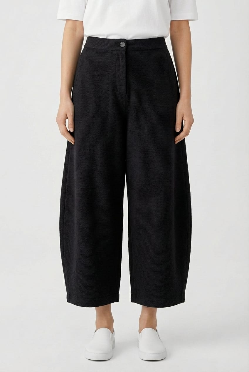 Trousers 6530 - Dobby cotton check - 990BLACK - 10260710530