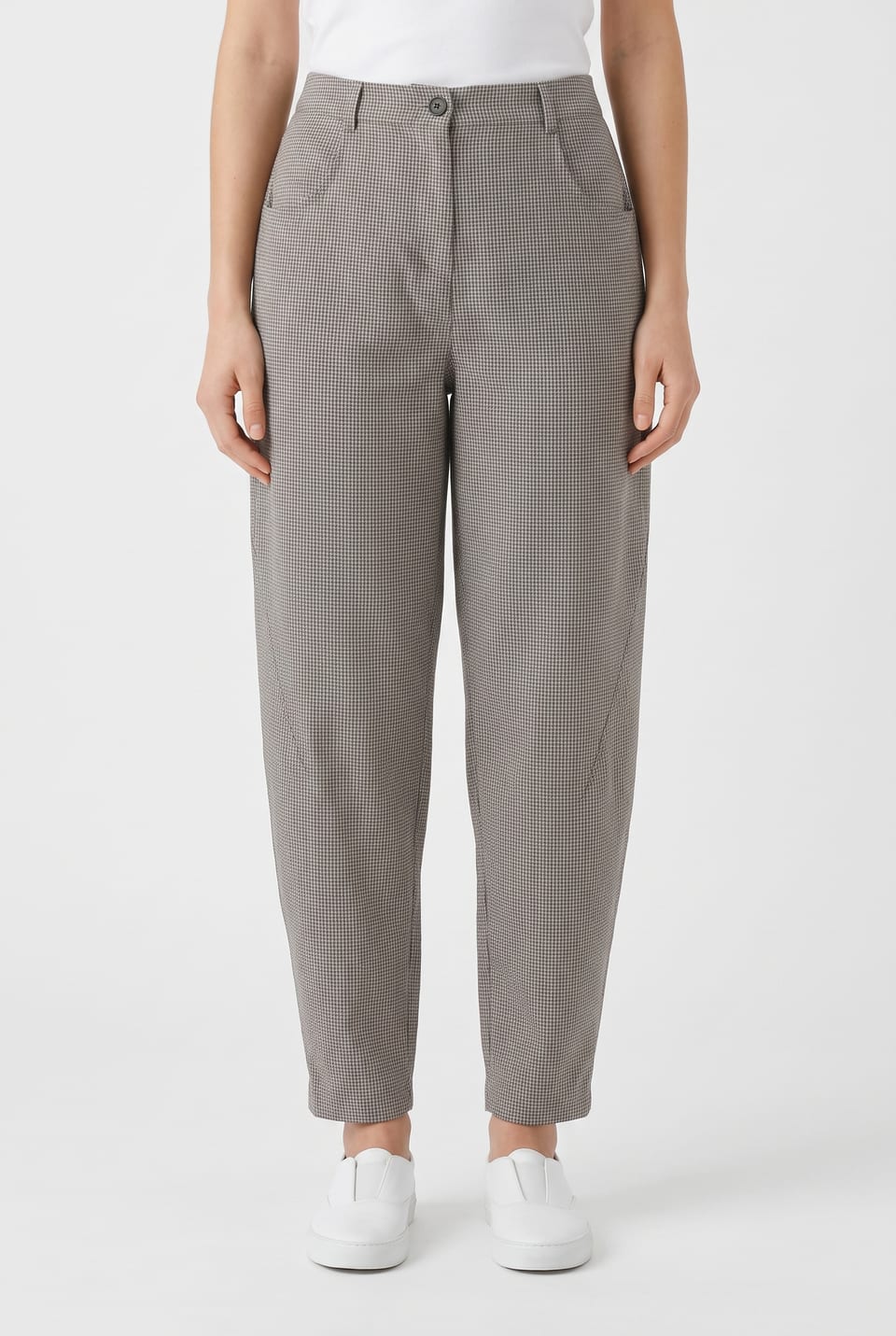 Trousers 6531 - Dobby cotton check - 120ECRU - 10260710531