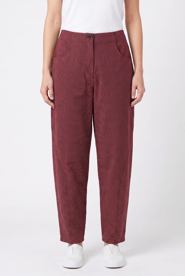 Trousers 6531 - Dobby cotton check - 360SYRAH - 10260710531