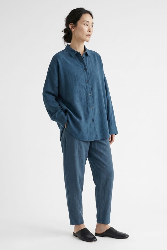 Trousers 6531 - Dobby cotton check - 450LAKE - 10260710531