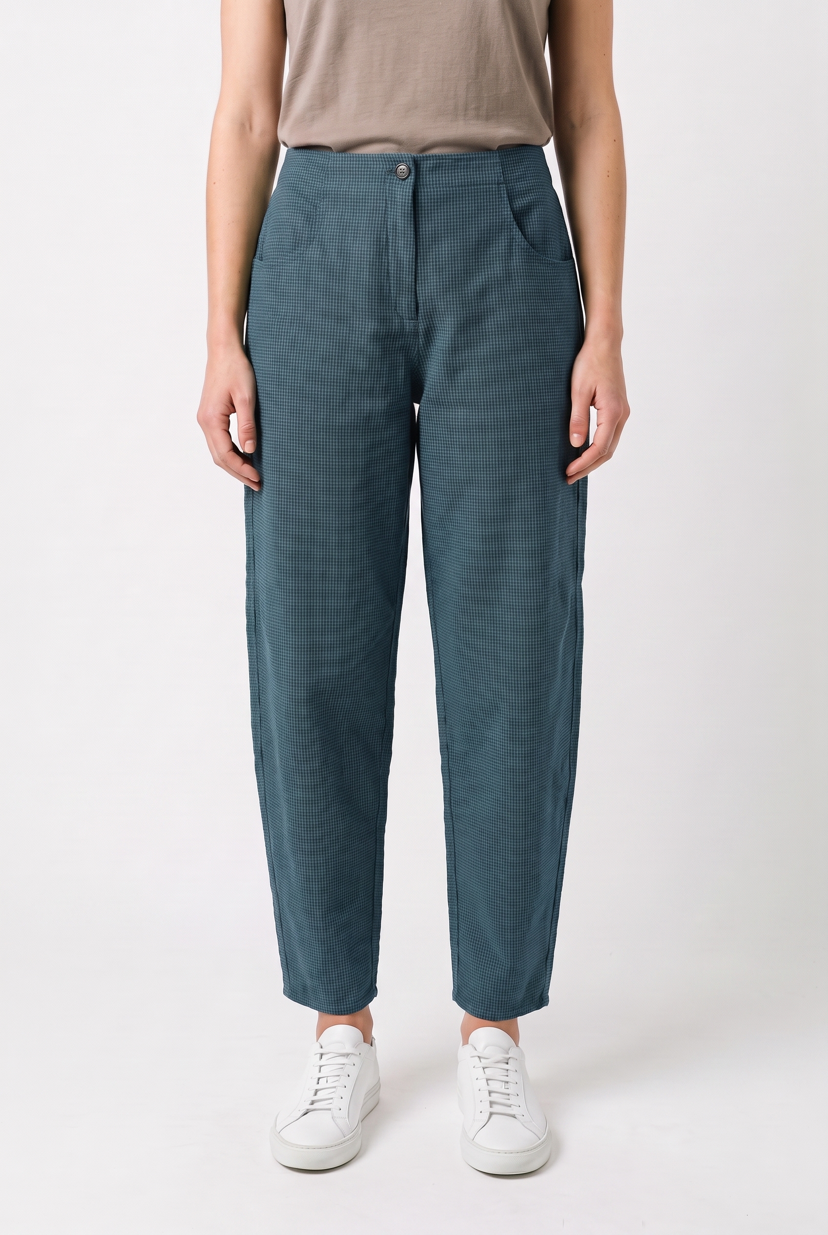 Trousers 6531 450LAKE Dobby cotton check