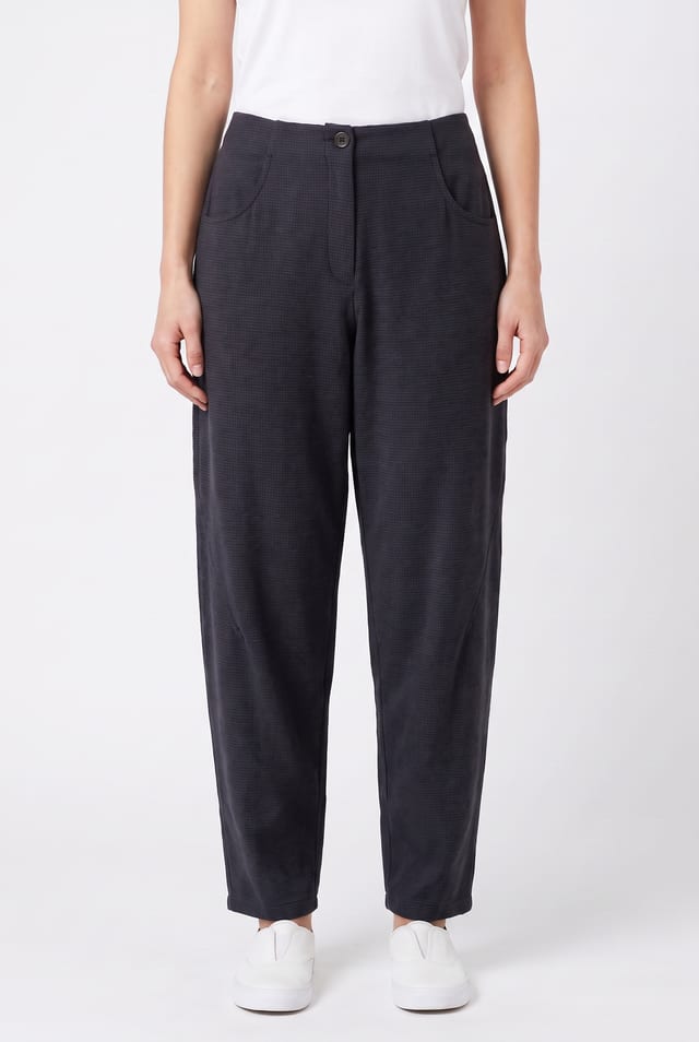 Trousers 6531 - Dobby cotton check - 490NAVY - 10260710531
