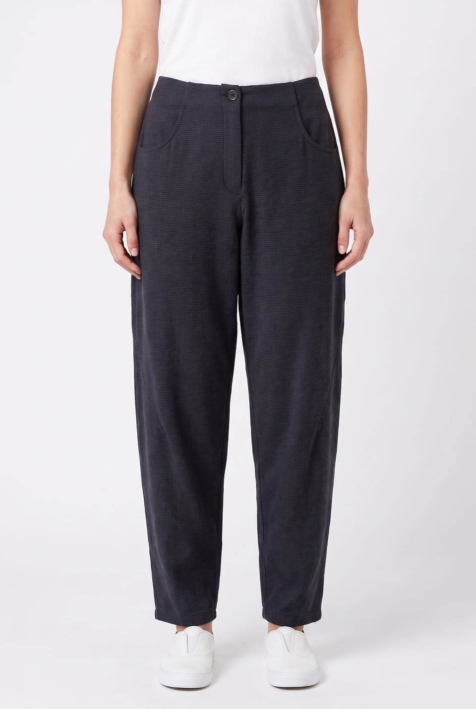 Trousers 6531 - Dobby cotton check - 490NAVY - 10260710531