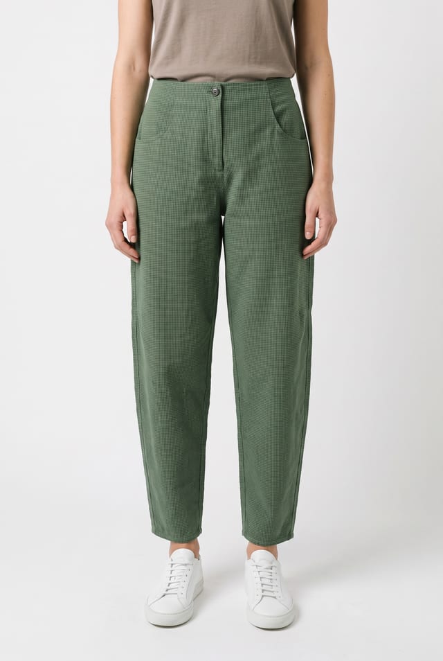 Trousers 6531 - Dobby cotton check - 640MYRTLE - 10260710531