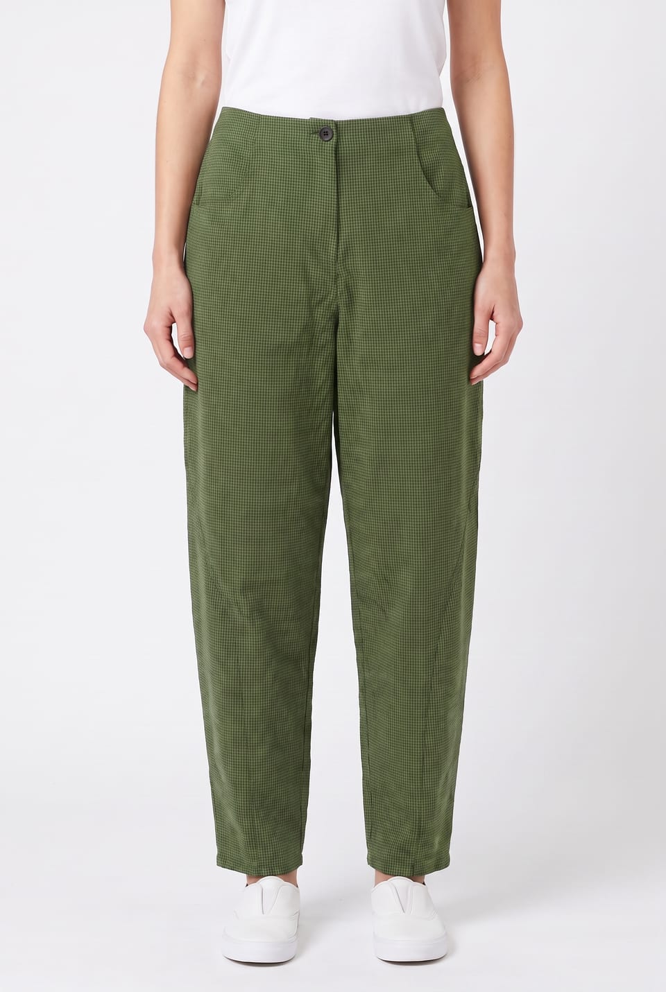 Trousers 6531 - Dobby cotton check - 660GREEN - 10260710531