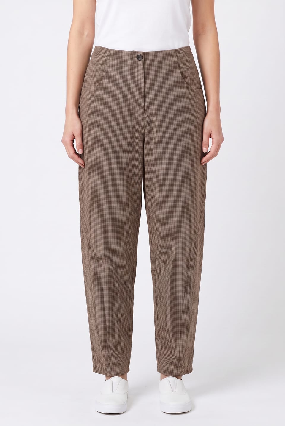 Trousers 6531 - Dobby cotton check - 830INCENSE - 10260710531