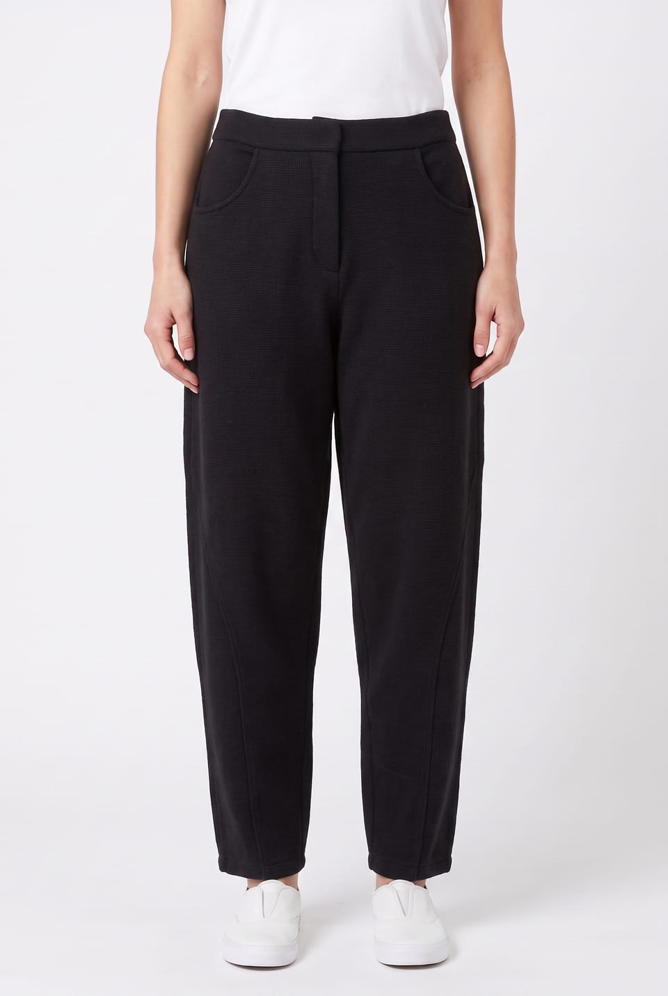 Trousers 6531 - Dobby cotton check - 990BLACK - 10260710531