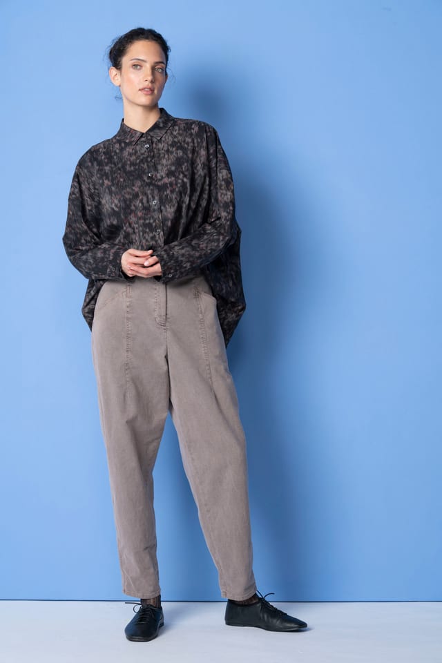 Trousers 6532 - Brushed cotton with a fine texture - 332QUARTZ - 10260710532