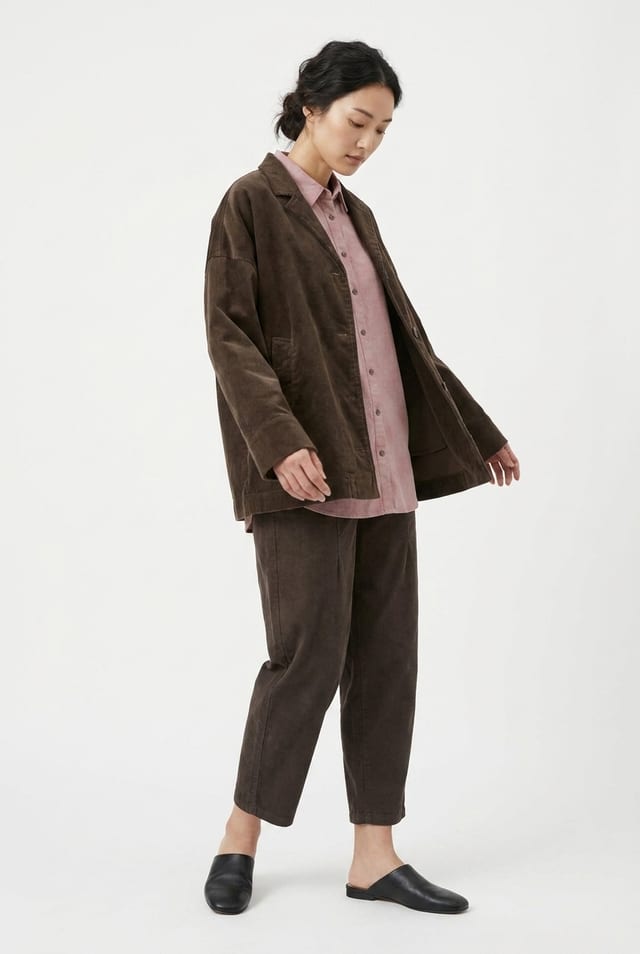 Trousers 6532 - Brushed cotton with a fine texture - 892CHOCO - 10260710532