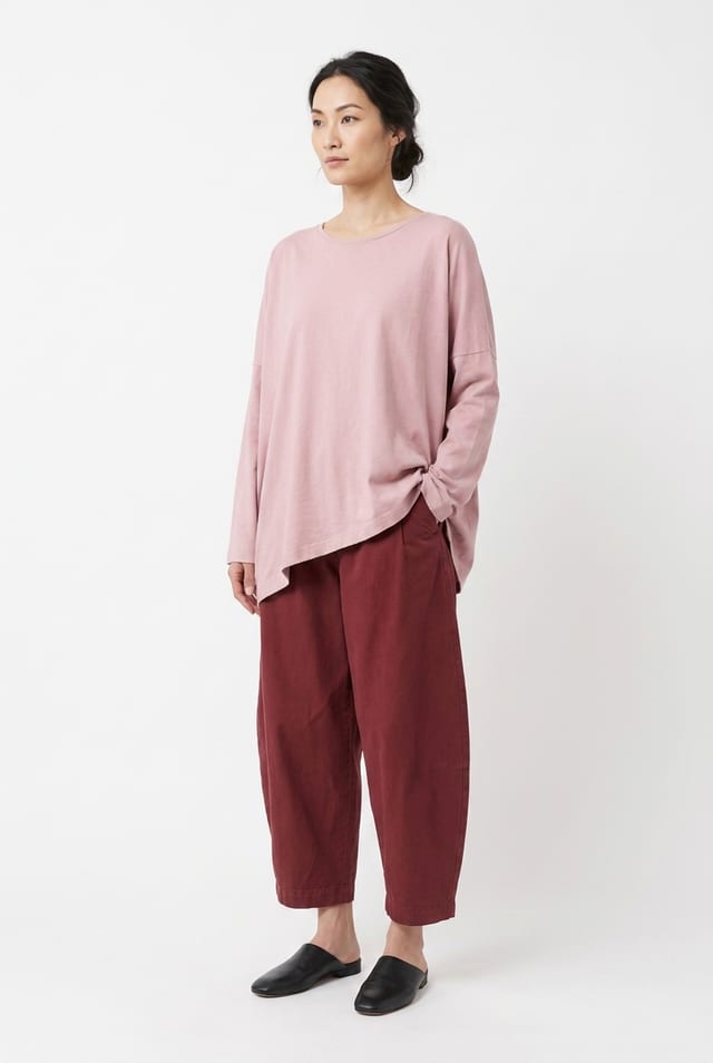Hose 6533 - Gebürstete Baumwolle mit feiner Struktur - 362SYRAH - 10260710533
