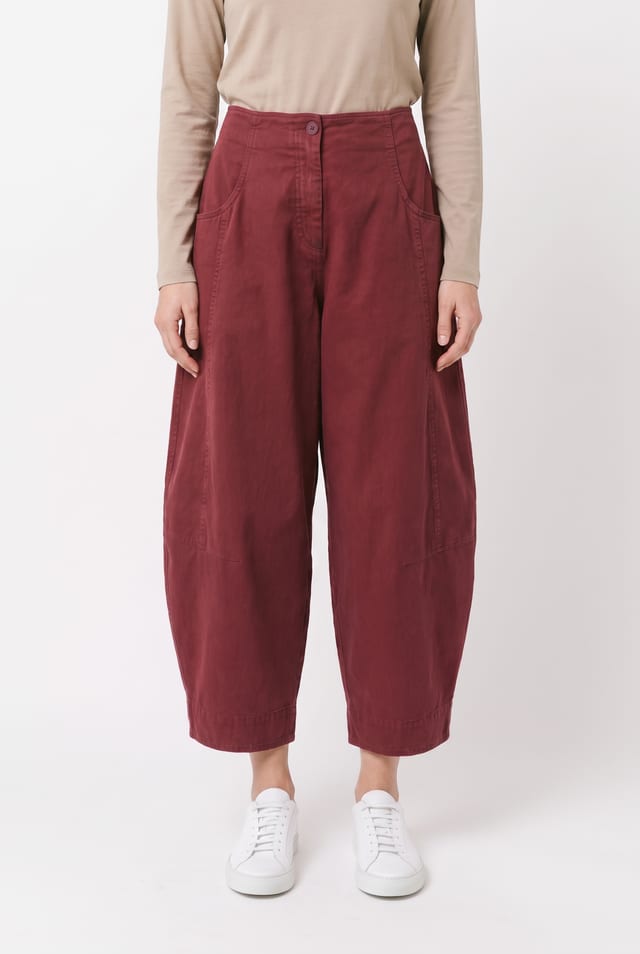 Trousers 6533 - Brushed cotton with a fine texture - 362SYRAH - 10260710533