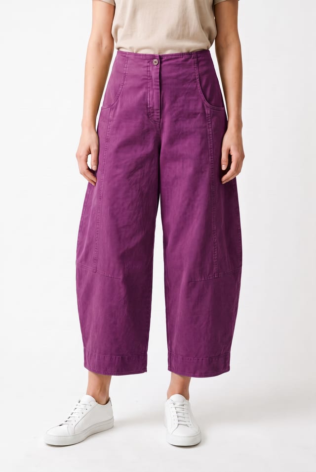 Culottes Trousers 6533 - Brushed cotton with a fine texture - 372AMETHYST - 10260710533