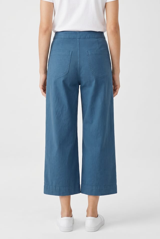Trousers 6533 - Brushed cotton with a fine texture - 452LAKE - 10260710533