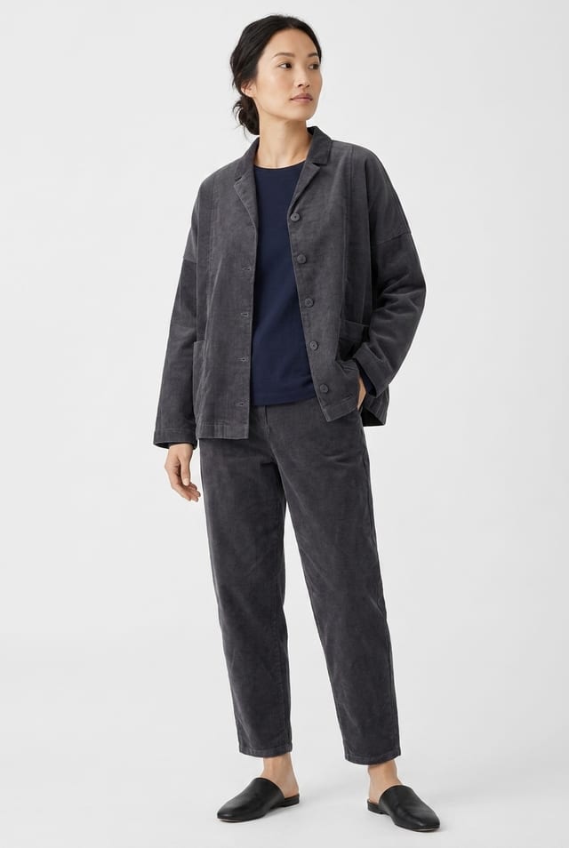 Trousers 6535 - Baumwoll-Stretch Samt - 982GRAPHITE - 10260710535
