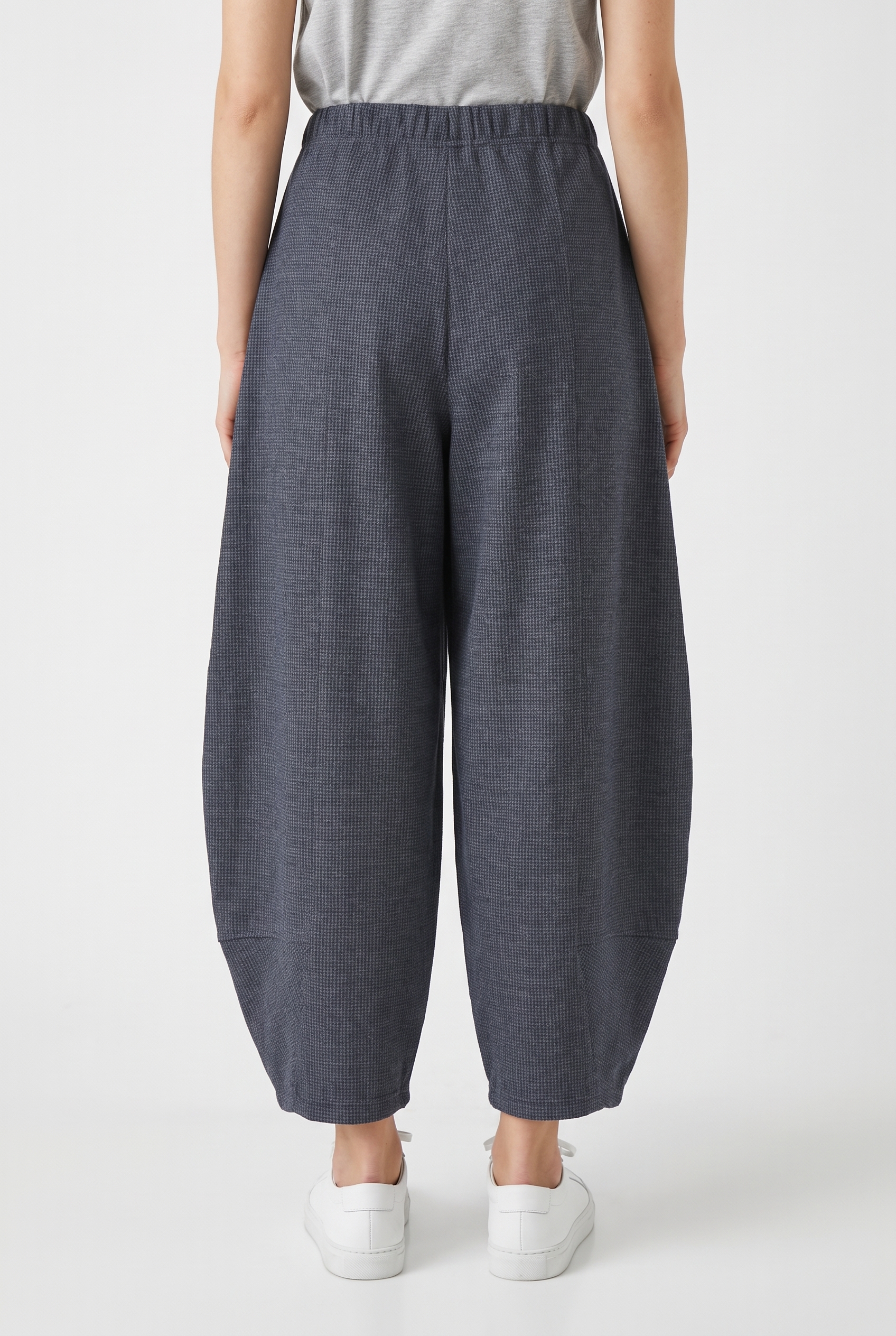 Trousers 6537 Blue Houndstooth jacquard jersey