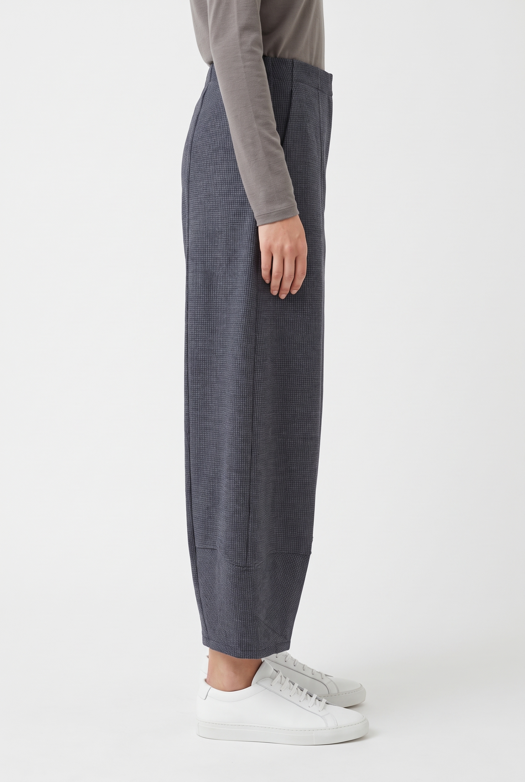 Trousers 6537 Blue Houndstooth jacquard jersey