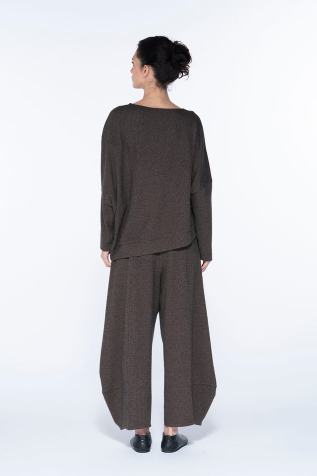 Trousers 6537 - Houndstooth jacquard jersey - 860WOOD - 10260710537