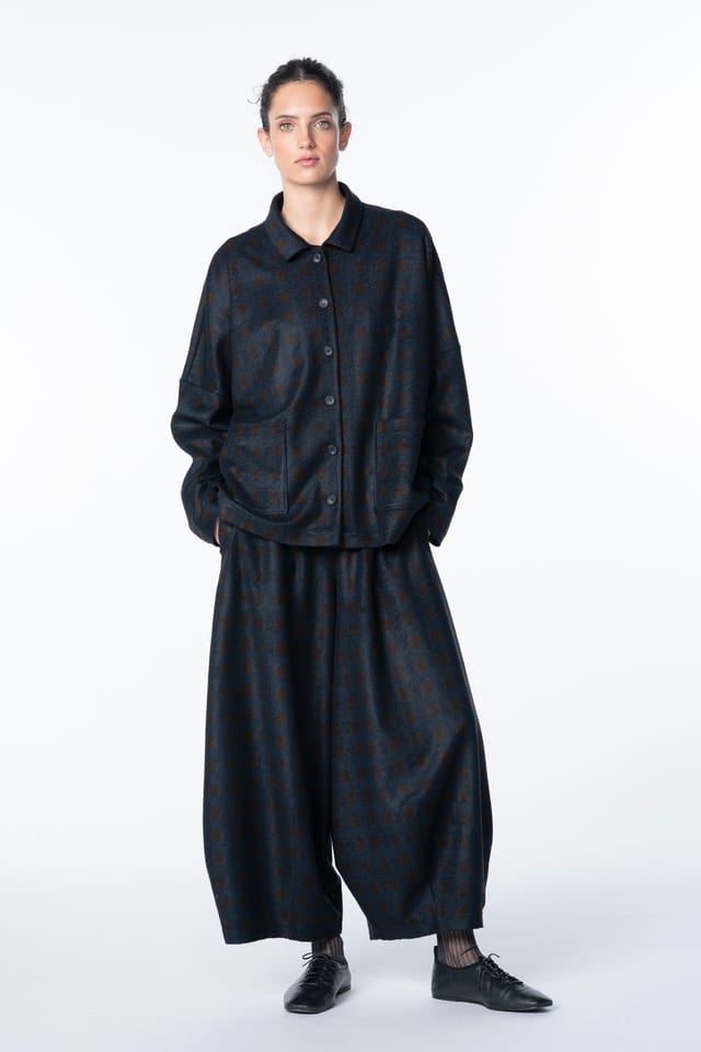 Trousers 6538 - Cube jacquard jersey - 490NAVY - 10260710538