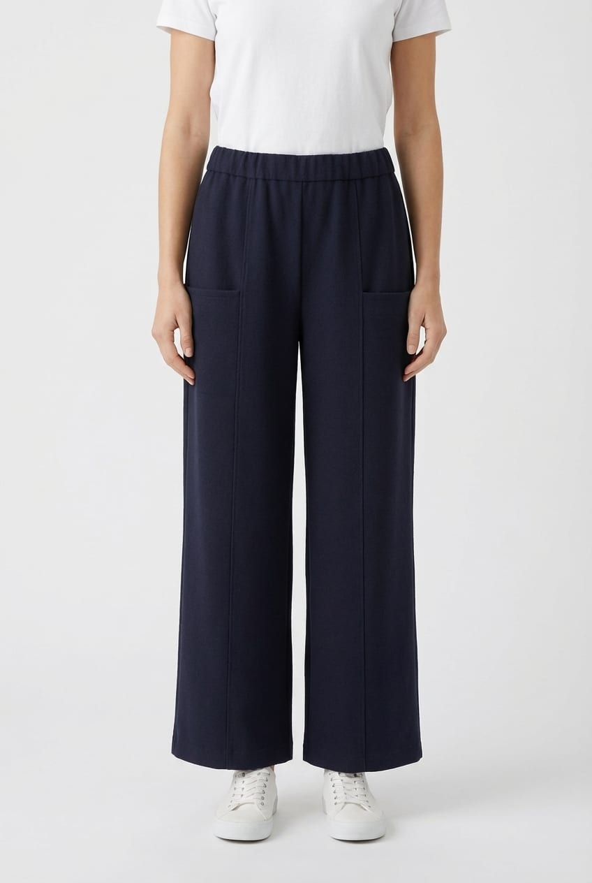 Trousers 6539 - Twill jacquard jersey - 490NAVY - 10260710539