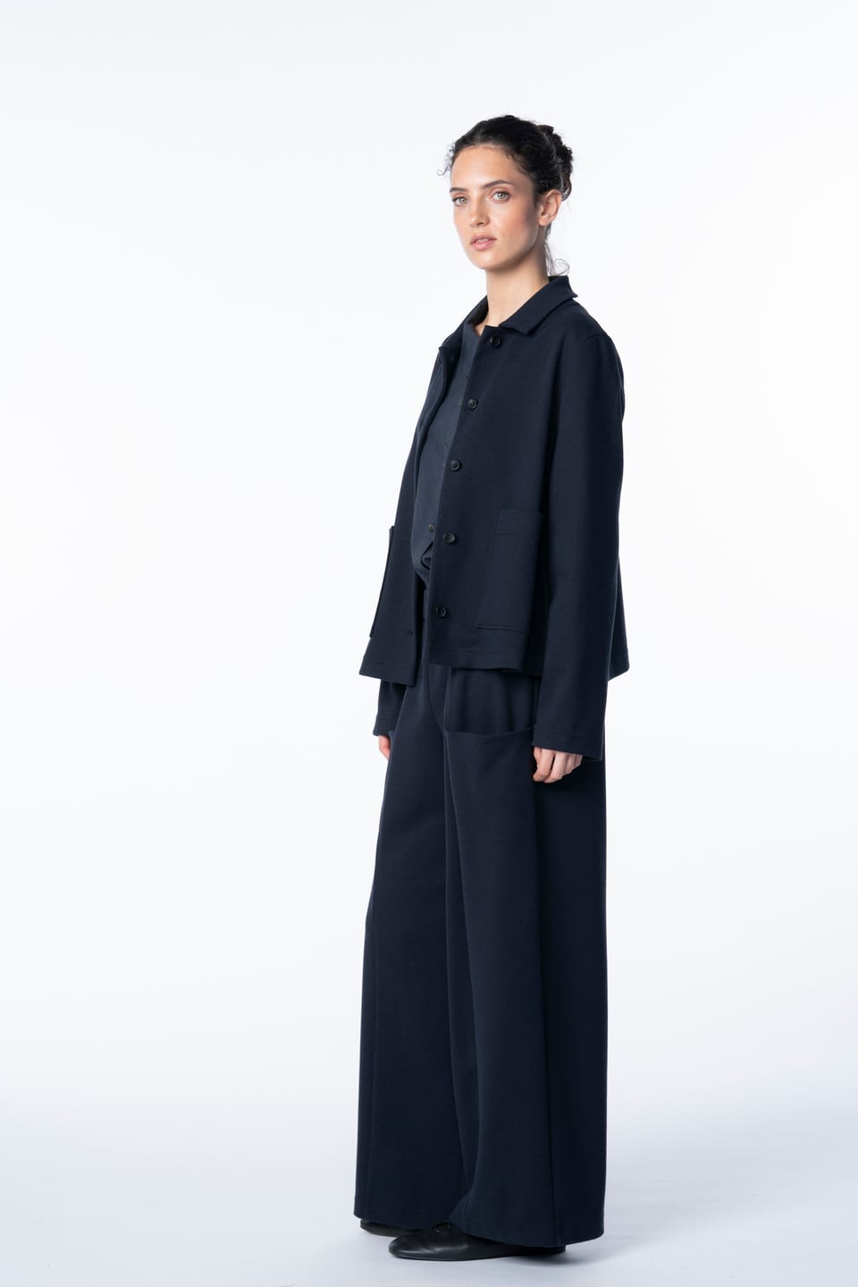 Trousers 6539 - Twill jacquard jersey - 490NAVY - 10260710539