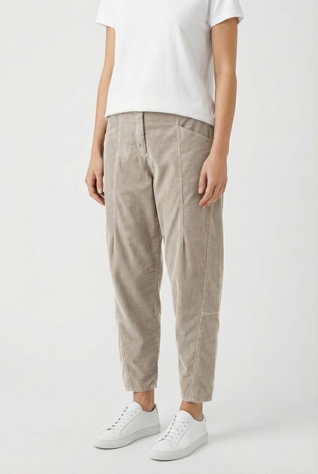 Trousers 6541 - Cotton needlecord with stretch - 122ECRU - 10260710541