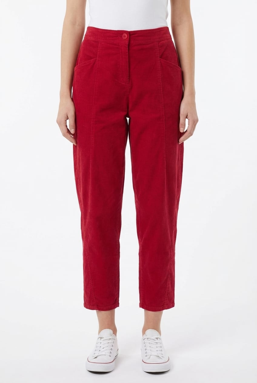 Trousers 6541 - Cotton needlecord with stretch - 352SCARLET - 10260710541