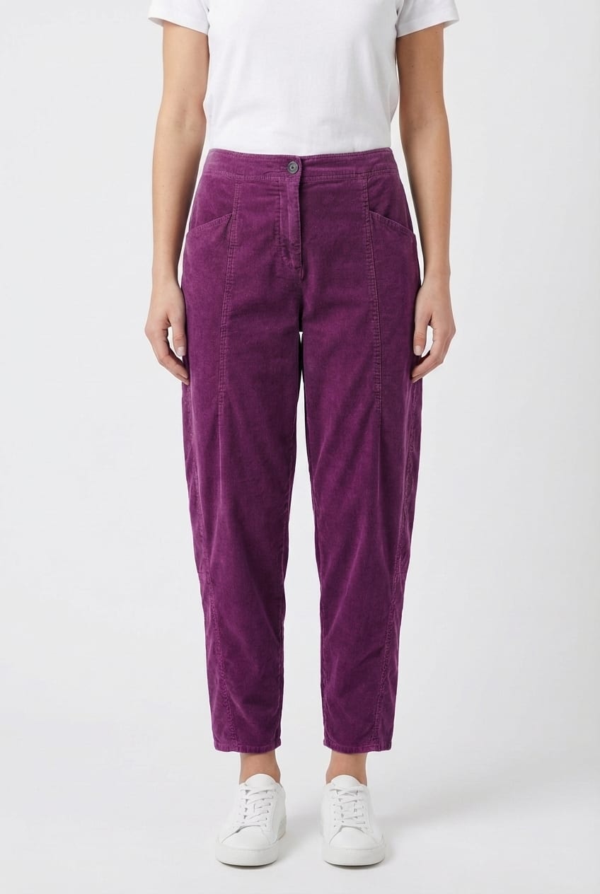 Trousers 6541 - Cotton needlecord with stretch - 372AMETHYST - 10260710541