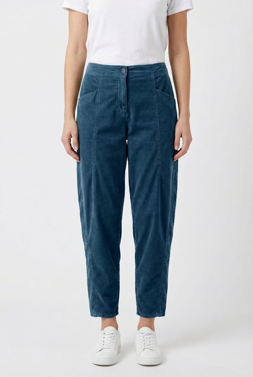 Trousers 6541 - Cotton needlecord with stretch - 452LAKE - 10260710541