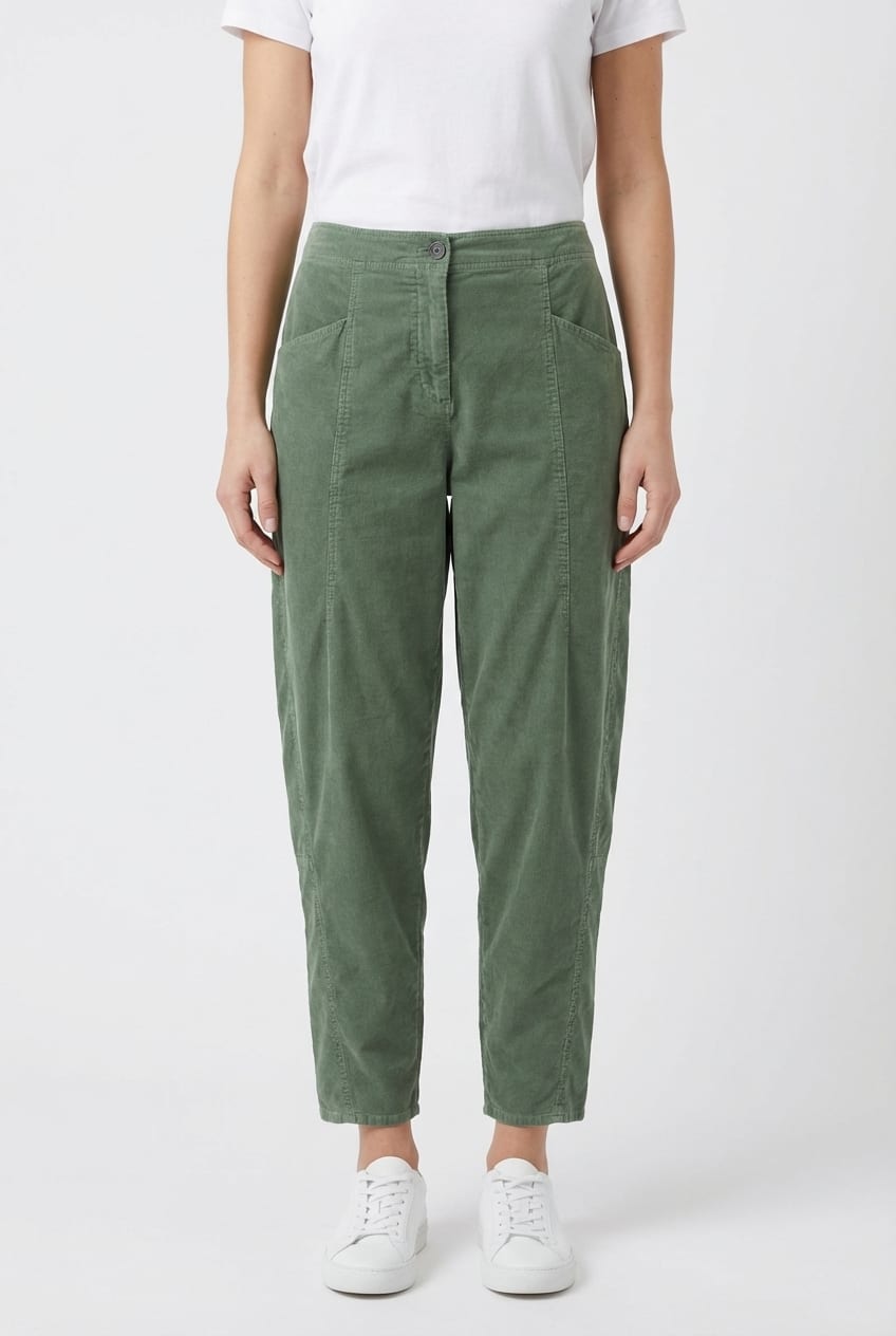 Trousers 6541 - Cotton needlecord with stretch - 642MYRTLE - 10260710541
