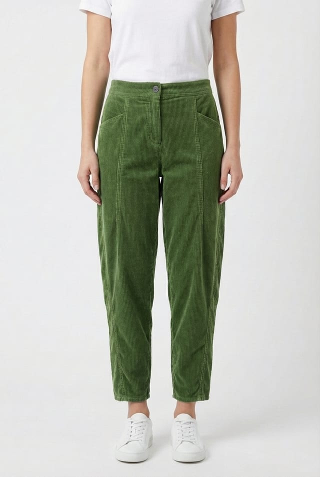 Trousers 6541 - Cotton needlecord with stretch - 662GREEN - 10260710541