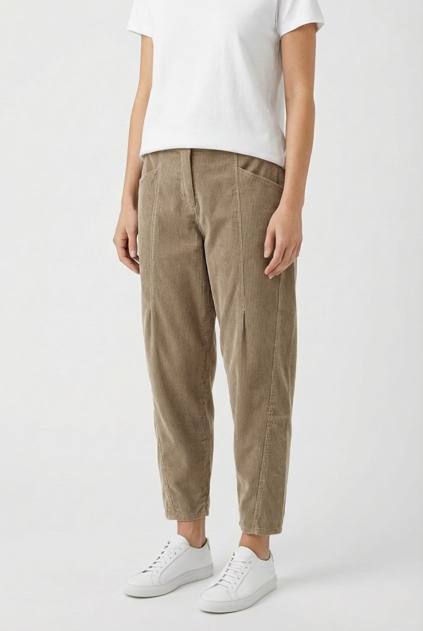 Trousers 6541 - Cotton needlecord with stretch - 832INCENSE - 10260710541