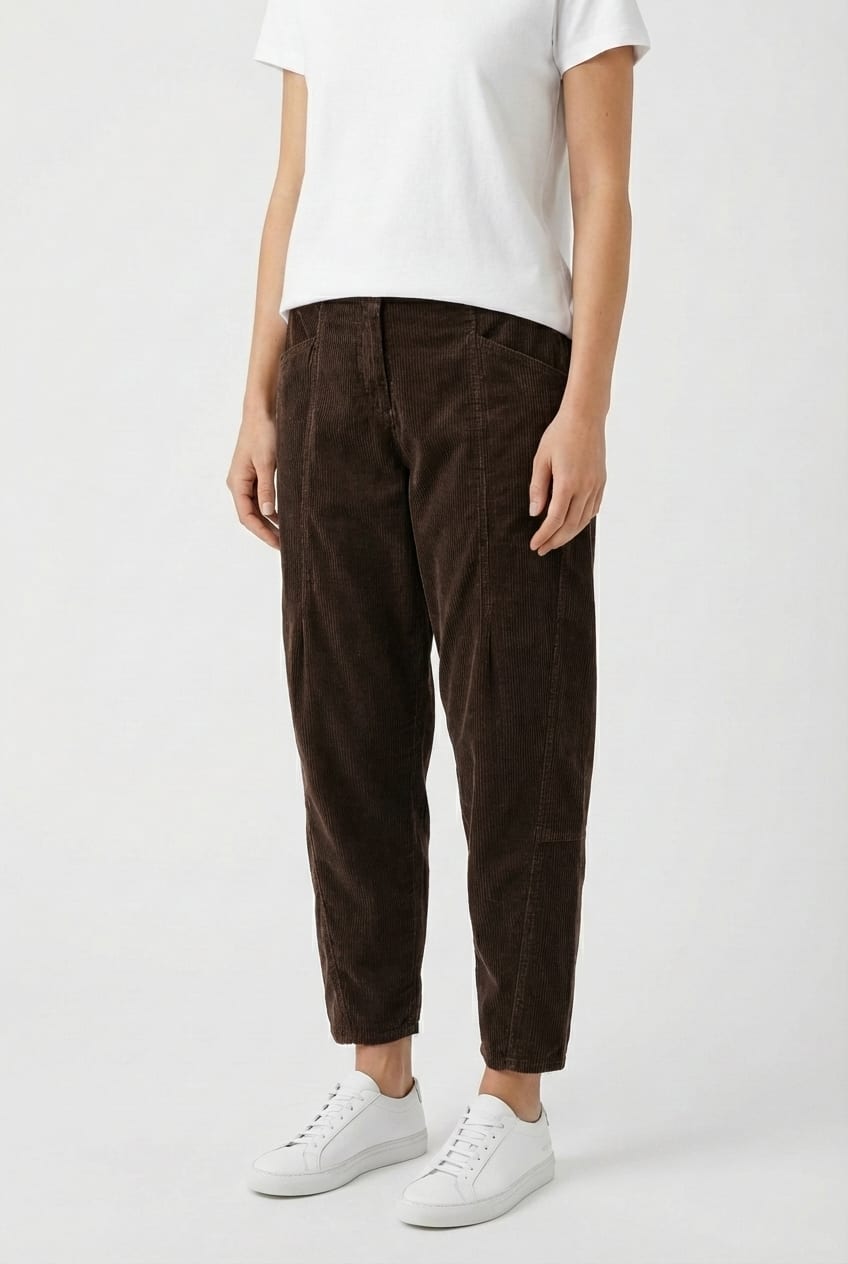 Trousers 6541 - Cotton needlecord with stretch - 892CHOCO - 10260710541