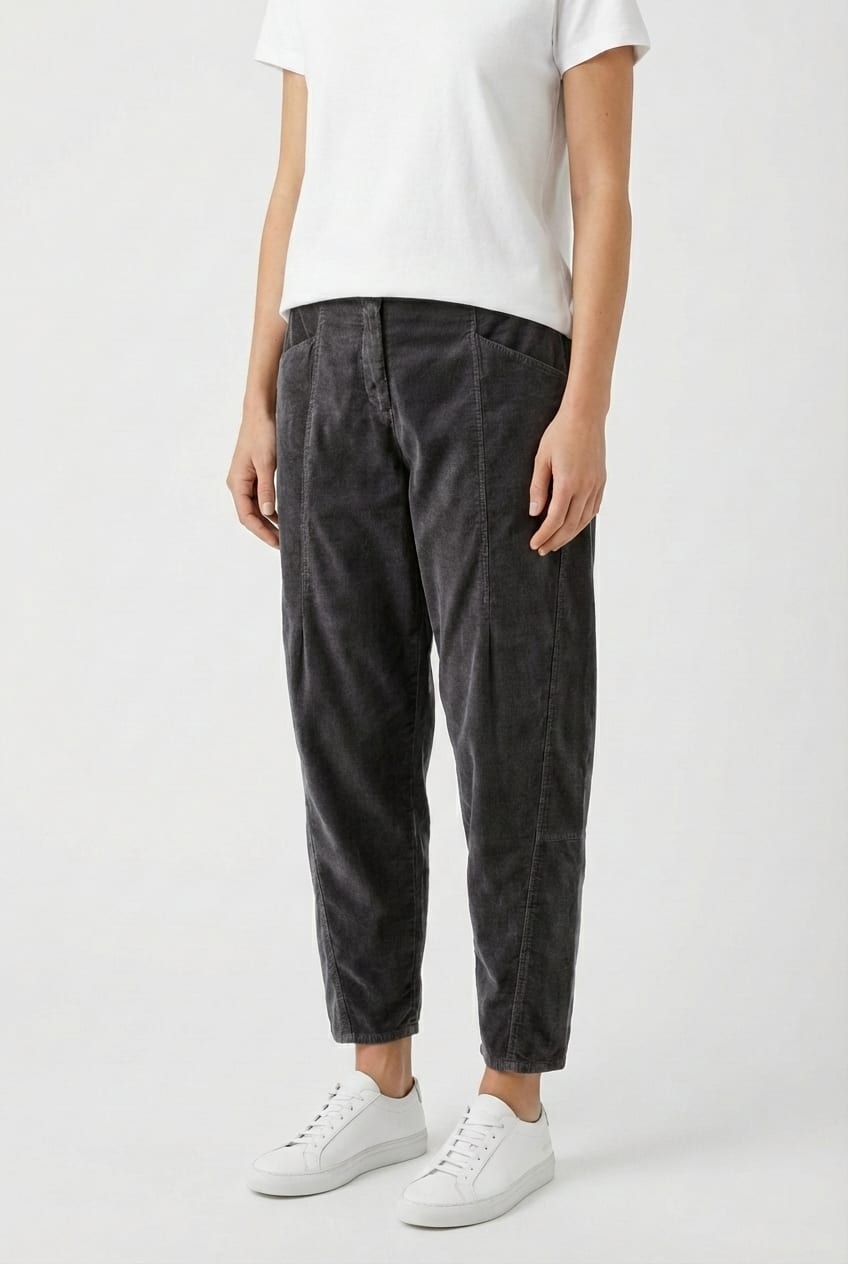 Trousers 6541 - Cotton needlecord with stretch - 962CADMIUM - 10260710541
