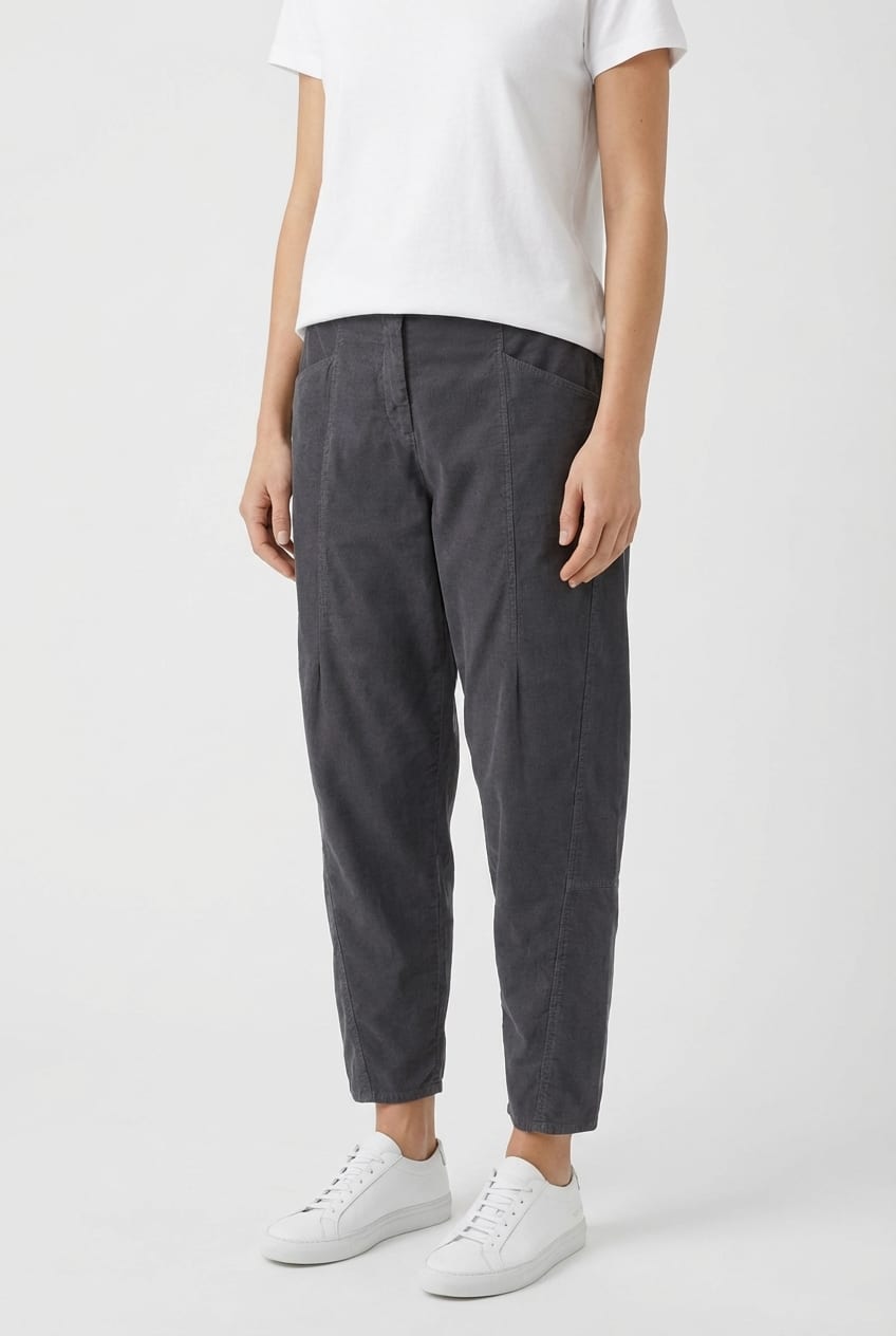 Trousers 6541 - Cotton needlecord with stretch - 982GRAPHITE - 10260710541