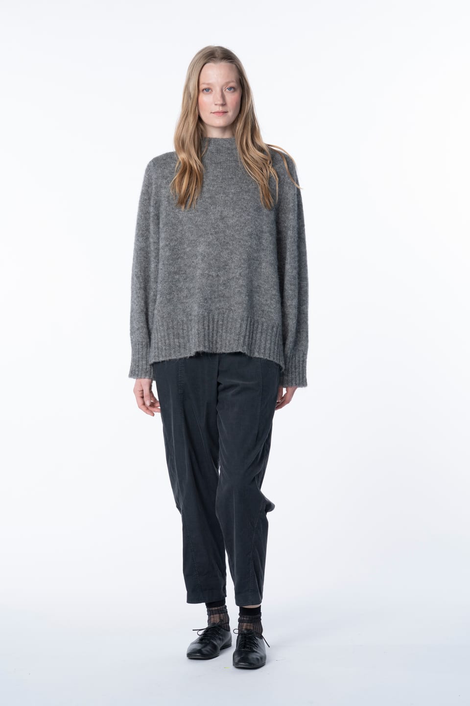 Trousers 6541 - Cotton needlecord with stretch - 982GRAPHITE - 10260710541