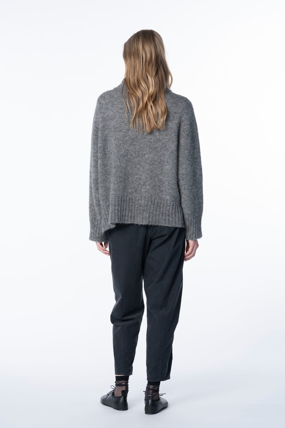Trousers 6541 - Cotton needlecord with stretch - 982GRAPHITE - 10260710541