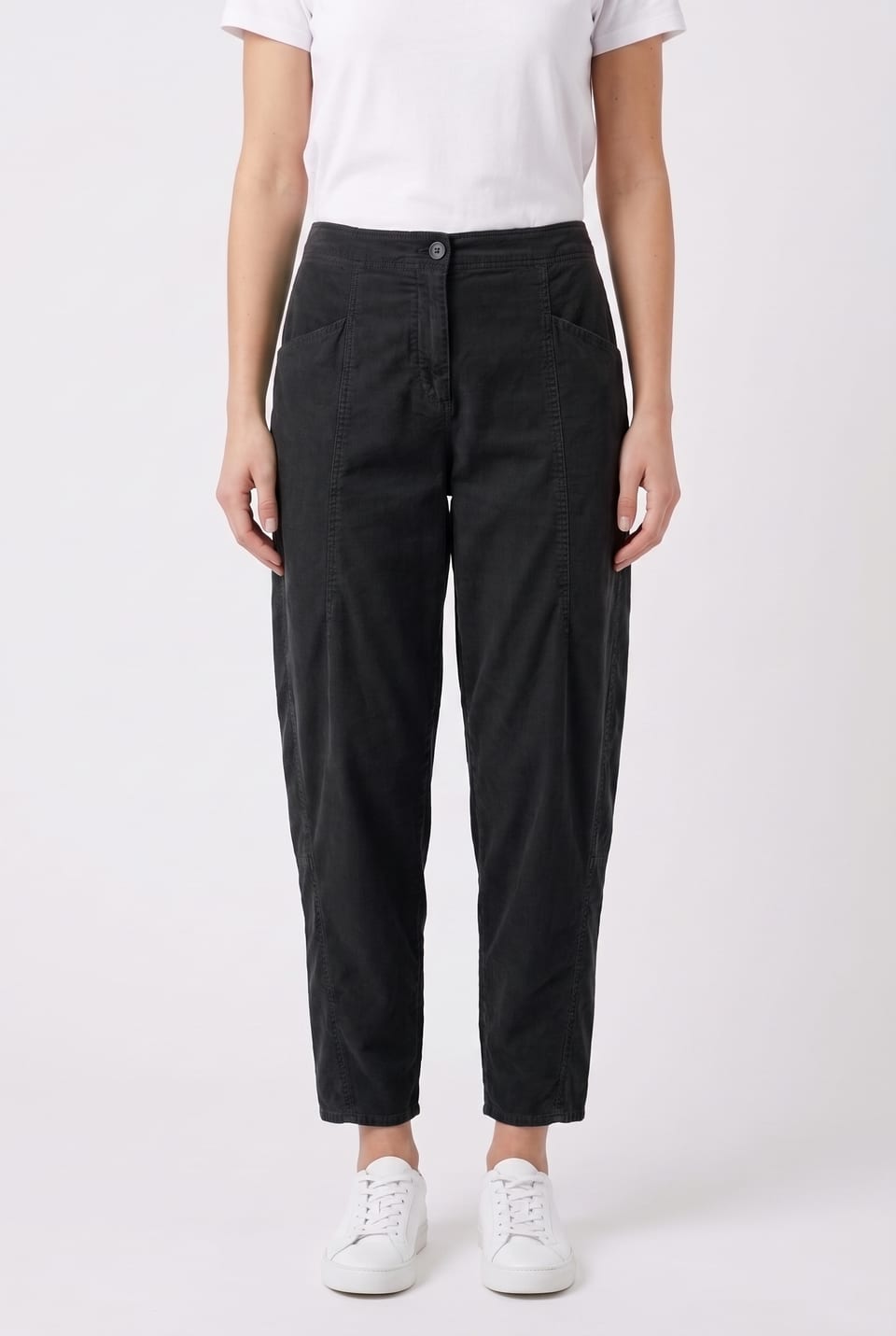 Trousers 6541 - Cotton needlecord with stretch - 990BLACK - 10260710541