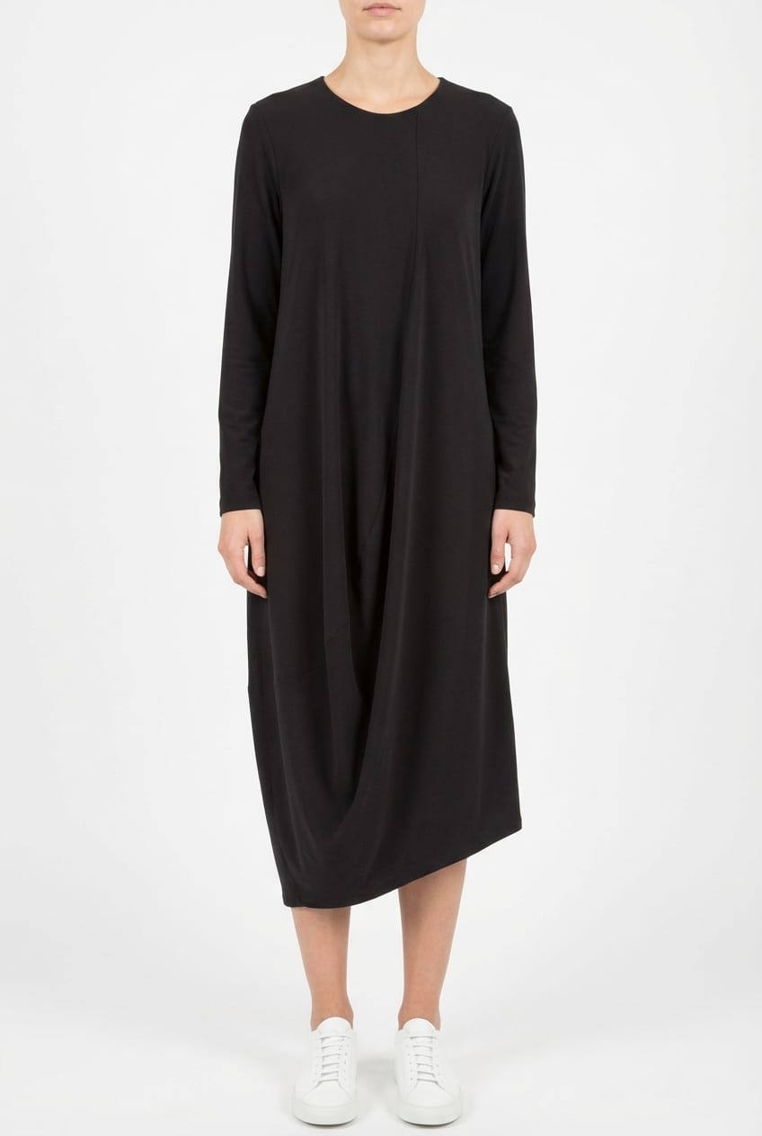 Dress 6552 - Drapey lyocell jersey - 990BLACK - 10260710552
