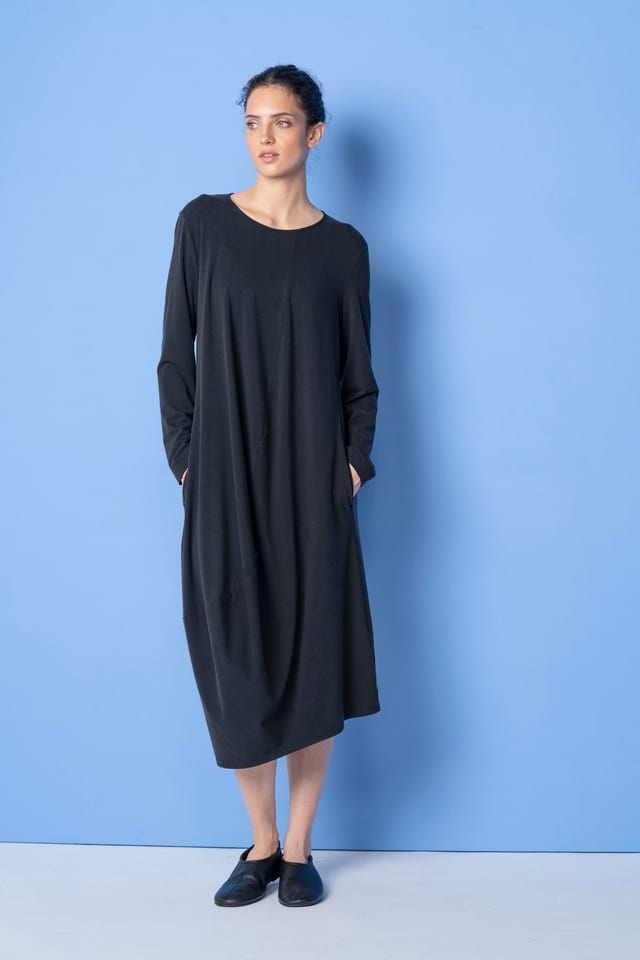 Dress 6552 - Drapey lyocell jersey - 990BLACK - 10260710552