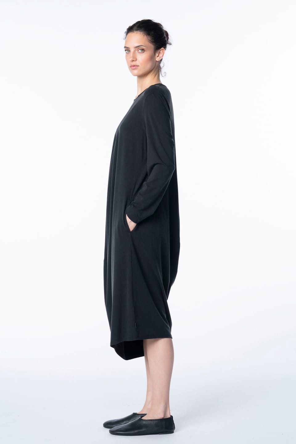 Dress 6552 - Drapey lyocell jersey - 990BLACK - 10260710552