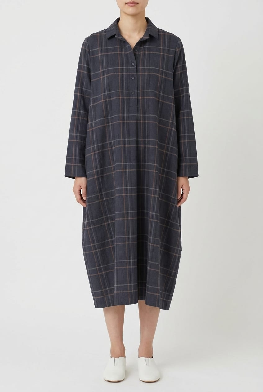 Dress 6553 - Seersucker check - 490NAVY - 10260710553